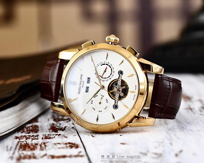 百達翡麗PATEK PHILPPE 全自動機械機芯 316精鋼表殼 進口小牛皮錶帶 男士腕表  wssb3779